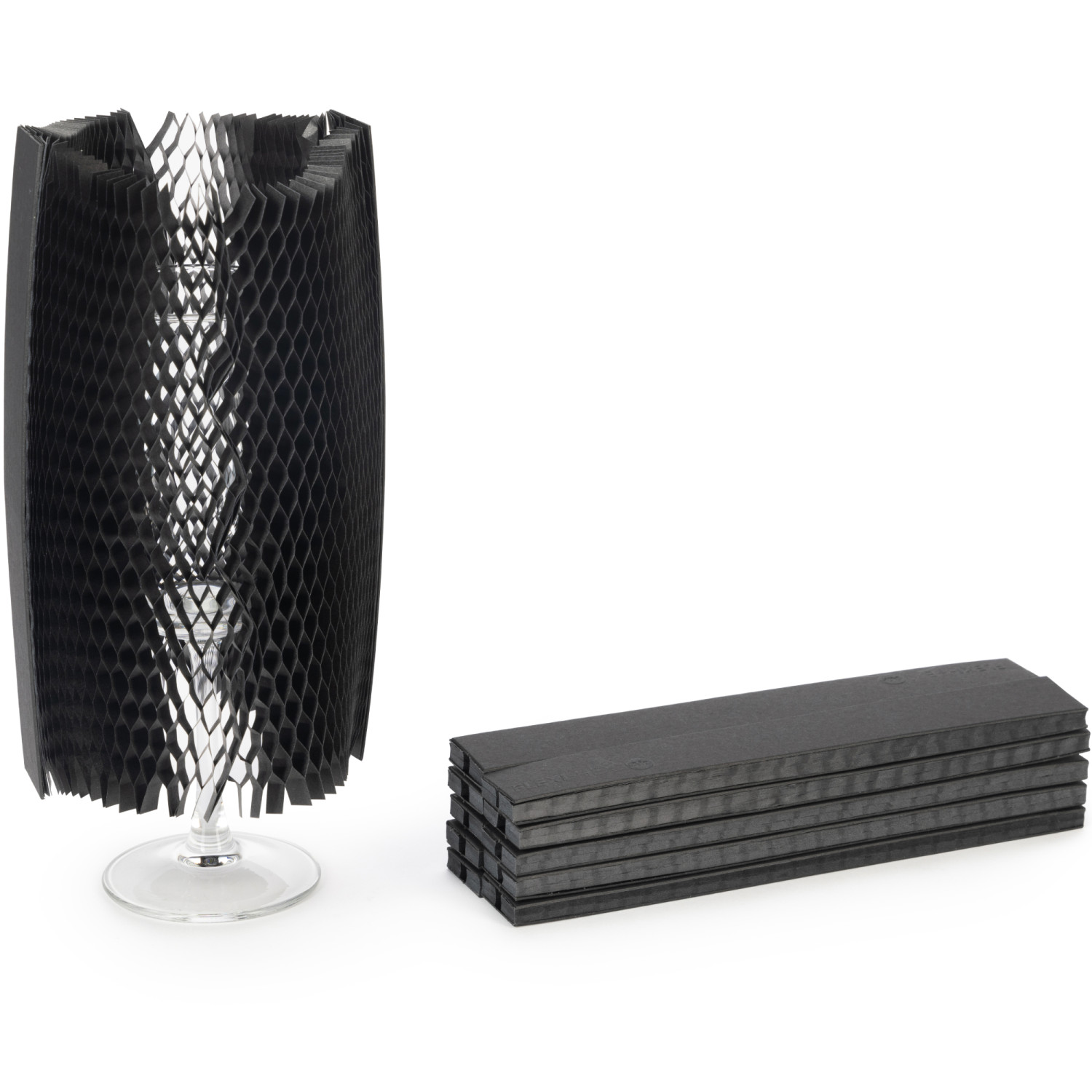 8" Flexi-Hex™ Honeycomb Packing Paper Sleeves, S, Black